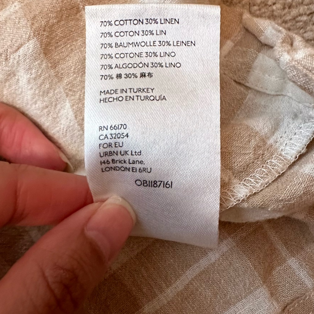 Anthropologie Pilcro The Bette Babydoll Short Sleeve Linen/Cotton Blend Blouse - Picture 11 of 11